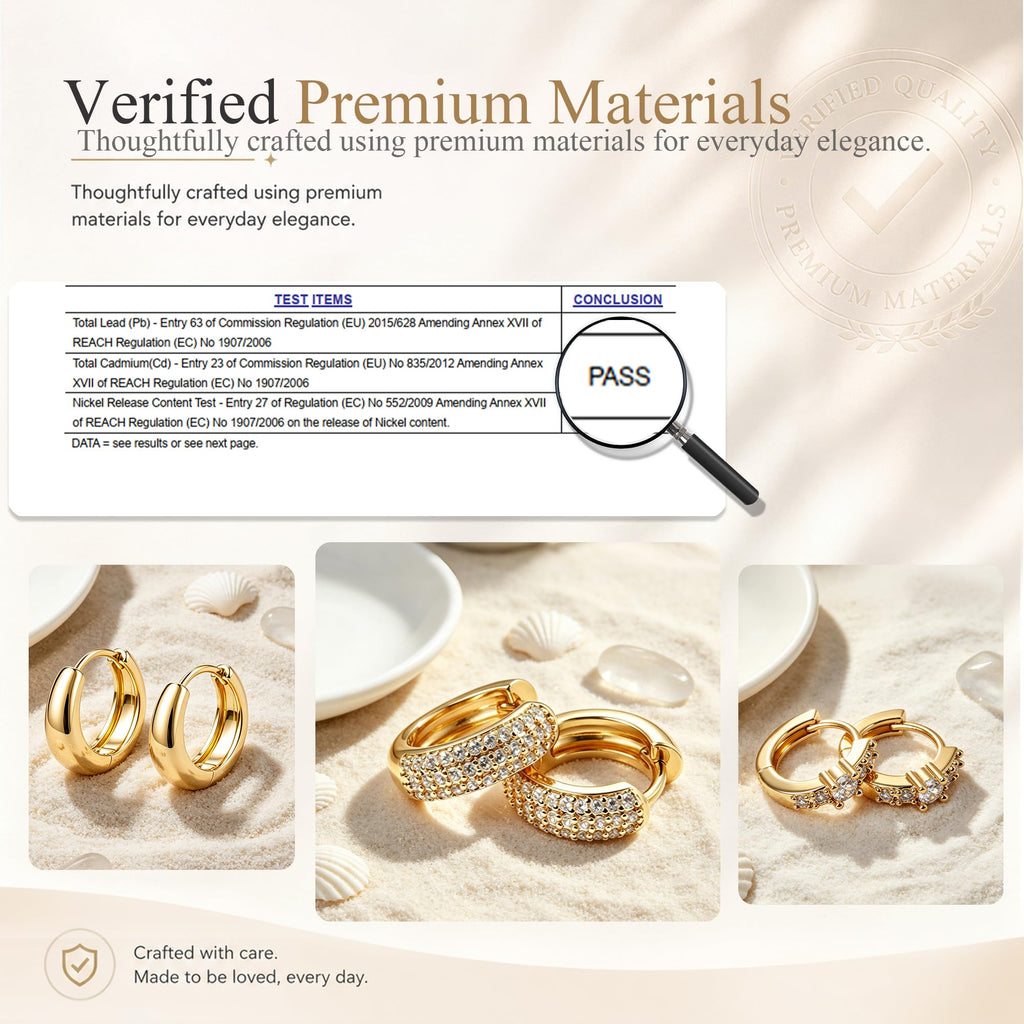 Wgoud 12 Pairs Small 14K Gold Plated Chunky Hoop Earrings for Women Hypoallergenic Lightweight Gold/Silver Hoop Earring Set for Sensitive Ears Trendy Cartilage Huggie Hoops Stacks for Multiple Piercing Jewelry (Gold-6 pairs- round)