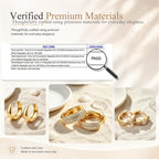 Wgoud 12 Pairs Small 14K Gold Plated Chunky Hoop Earrings for Women Hypoallergenic Lightweight Gold/Silver Hoop Earring Set for Sensitive Ears Trendy Cartilage Huggie Hoops Stacks for Multiple Piercing Jewelry (Gold-6 pairs- round)