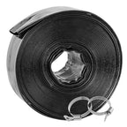 Poolvio Backwash Hose 1-1/2" x 100 ft, Heavy-Duty Lay-Flat Reinforced PVC Discharge Hose with 2 Stainless Steel Thumb Screw Clamps, Leak-Resistant for Inground & Above-Ground Pool Filters