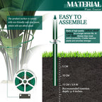 6-Pack 31.5” Plant Support Stakes, Steel Plant Cage & Peony Tomato Hydrangea Cage, Garden Stakes for Outdoor Plants, Heavy-Duty Plant Stakes, 16.7” Support + 14.8” Extension Tubes