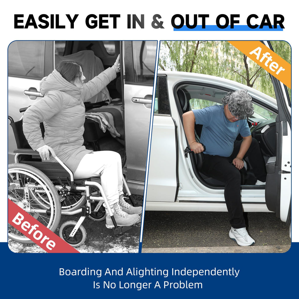 4 in 1 Car Door Handle Assist for Elderly 2PCS - Multifunction Car Transfer Aid - Help Elderly Get Out of Car, Auto Cane Portable Vehicle Support Handle for Seniors, Handicapped, Max 450 Pounds