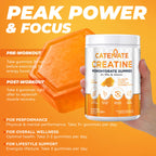 CATENATE Creatine Gummies for Women & Men, 4500MG Creatine Monohydrate Gummies, Great Taste, Muscle Strength, Endurance & Recovery Support, Vegan, Gluten-Free, Non-GMO, 90 Count (Orange)