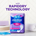 Always Panty Liners for Women Thin No Feel Protection Daily Liners, Regular, Unscented, 162 Count