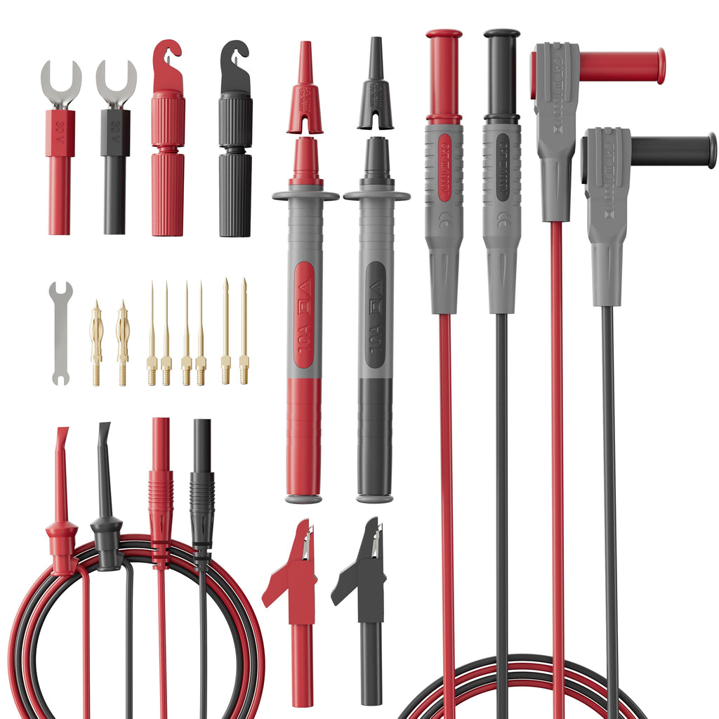 25-Piece Silicone Multimeter Test Lead & Back Probe Kit - Premium Modular Volt Meter Probes with Alligator Clips, 40 in Leads for Automotive Multi Meter Digital & Ohm Meter