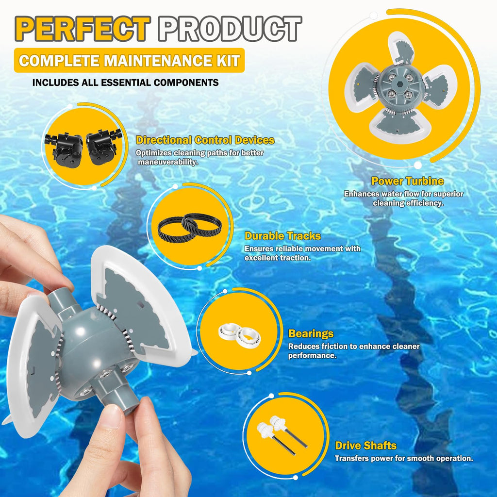 Replacement Tune-Up Kit Fit for Zodiac MX8/MX8EL Pool Cleaners – Includes High-Durability Drive Shafts, Tracks, Bearings & Control Devices – R0525100 R0526100 R0527000 R0524700 R0524800 R0524900