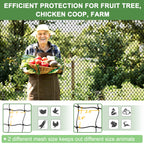 DQS Bird Netting 50' x 50', 2.4" Square Mesh Garden Netting, Poultry Net