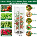 4 Pcs Garden Bird Netting for Triangle Plant Cage, 59" x 20" x 20" Tomato Cage Garden Net Cover with Zipper, Tomato Trellis Insect Bird Barrier Protection Mesh for Vertical Climbing Plant Vegetable