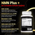 I LOVE HEALTH NMN Complex Plus+ for Women & Men with NAC, Alpha Lipoic Acid, CoQ10 & Resveratrol – 5-in-1 Cellular Energy & Healthy Aging Support – 60 Capsules, Non-GMO, Made in USA