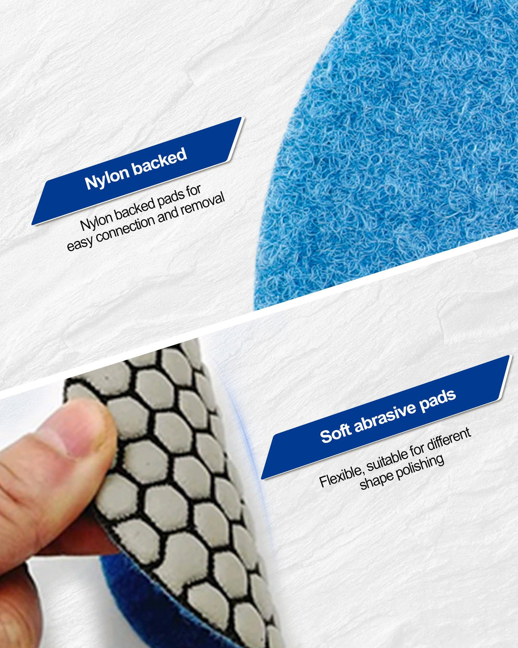 SHDIATOOL 7Pcs 4-Inch Dry Diamond Polishing Pads Grit 200 for Granite Marble Stone Sanding Pads Grinding Pads Abrasive Set