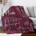 GiltGlimmer Mom Birthday Gifts, Mom Floral Blanket Burgundy, 60" x 50"