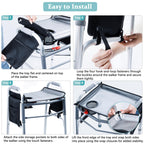BAGSFY Walker Tray w/Side Pocket for Folding Walkers – Walker Accessory for Seniors with Cup Holder, Non-Slip Mat, and Easy Installation – Universal Fit Walker Table for Meals, Drinks, Reading