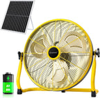 blessny 18" Large Solar Rechargeable Floor Fan for Home Gazebo Greenhouse