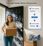 Veise Keypad Door Lock with Handle, Keyless Entry for Front Door & Bedroom, Electronic Lock with Code, Auto-Locking, Easy Installation, Passage Mode, Satin Nickel