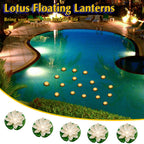 Liliful 36 Pcs Floating Lights Lotus Floating Lanterns Artificial Lily Pads with LED Lights Battery Operated for Pool Party Garden & Pond Summer Decoration (3.94 Inch,White)