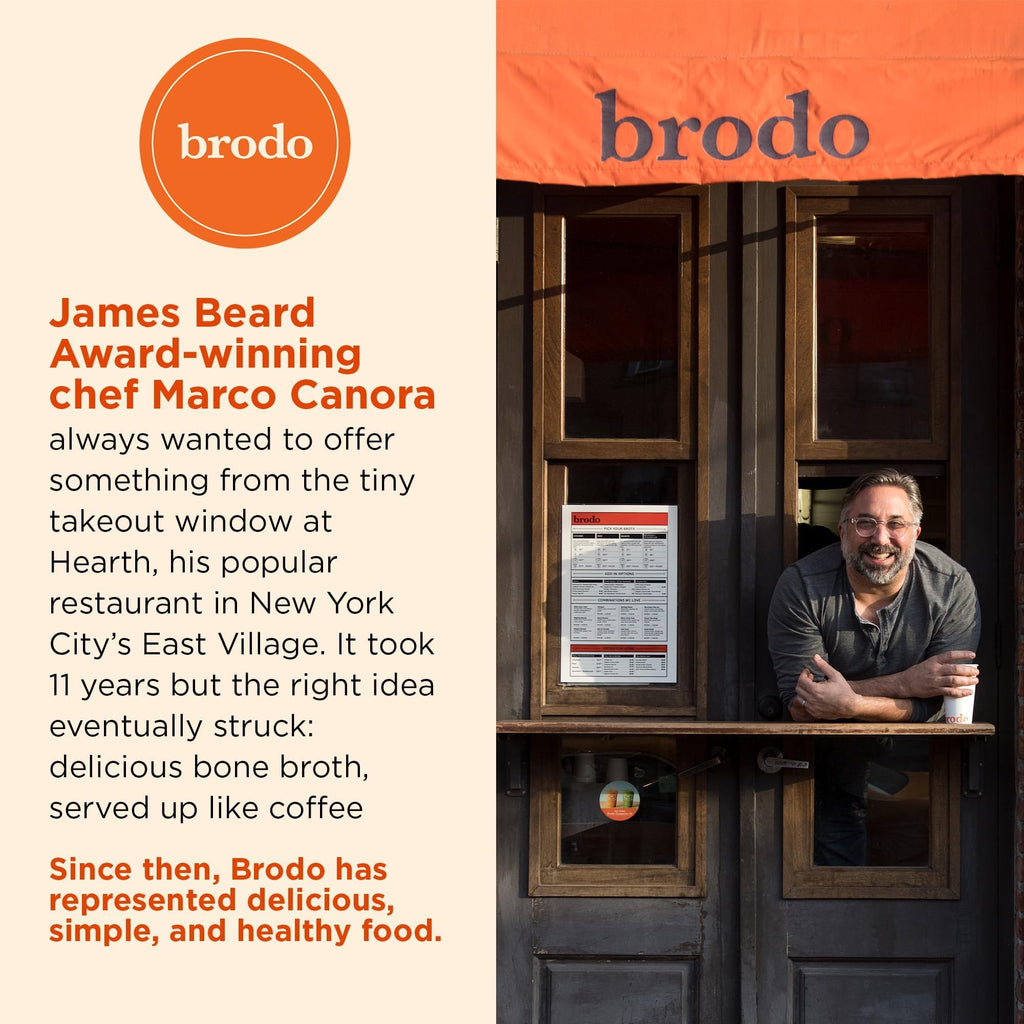 Brodo Organic Chicken Bone Broth, Protein-Rich Bone Broth with Collagen, Nourishing Chicken Broth Low Sodium for Sipping and Cooking, Slow-Simmered for Deep Flavor, (4x 25 oz. Pouches)