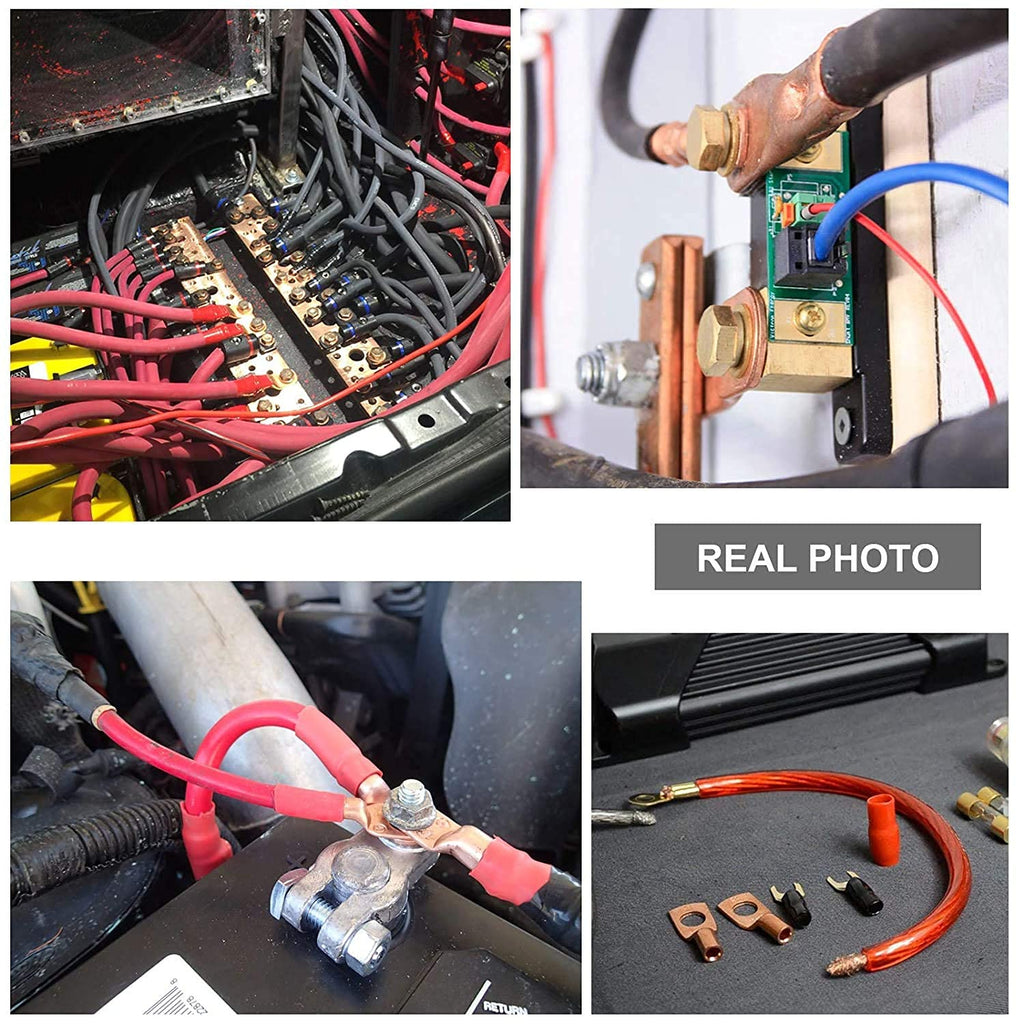TKDMR 8 PCS 4/0 AWG - 3/8 Battery Cable Lugs Copper Wire Ring Terminals