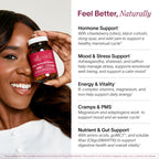 Ladywell Daily Hormone Balance Capsules | Natural Cycle Support for Women | Supports Mood, Bloating, Cramps, Skin Health & Cravings | with Chasteberry, B Vitamins, Ashwagandha, Saffron & More | 60 Ct