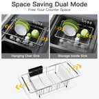 JASIWAY Dish Drying Rack In Sink, Dish Drainer with Cup and Utensil Holder