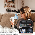 Elonbo Carrying Case for Portable Handheld Inhaler Nebulizer Machine for Adults and Kids, Asthma Inhaler Travel Case, Handheld Mesh Atomizer Machine Holder, Inhaler Spacer Bag, Rose Gold