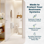 Alpine Sanitary Napkin Receptacle – Wall Mounted Tampon Holder For Bathroom Provides Clean & Odor-Free Restroom for Home, Office & Public Restrooms (Stainless steel)