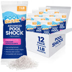 POOL SHARK 68% Calcium Hypochlorite Pool Shock - 12 Pack Chlorine Granules - 1 lb Bags - Swimming Pool Shock for Inground and Above Ground Pool Treatment