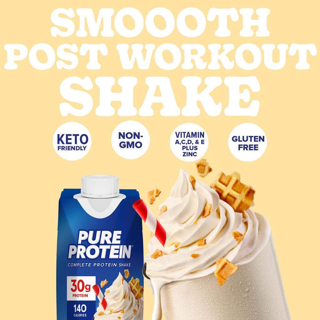 Pure Protein Vanilla Protein Shake, 30g Complete Protein, 12 Ct