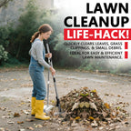 Leaf Rake Adjustable 23-75, Collapsible Metal Stainless Steel Garden Yard