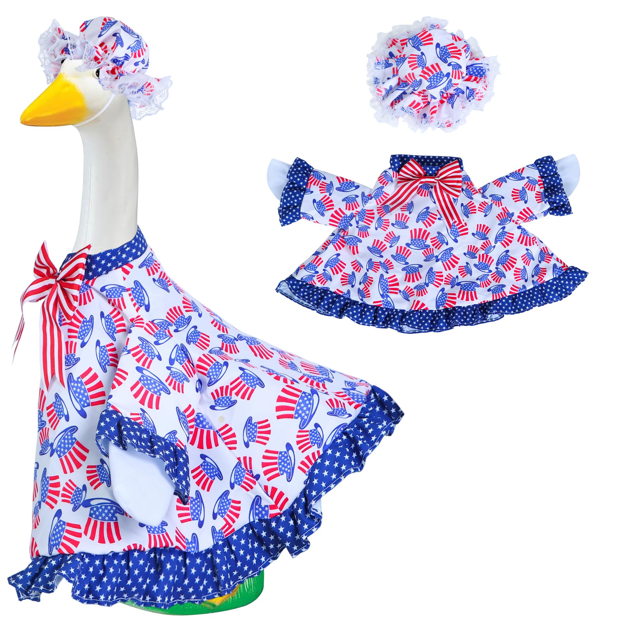 Muximud 4th of July Porch Goose Outfit, 23" Goose Statue Costume Set