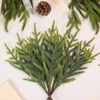 CCPanda 20 Pcs Christmas Artificial Norfolk Pine Branches 18" Real Touch