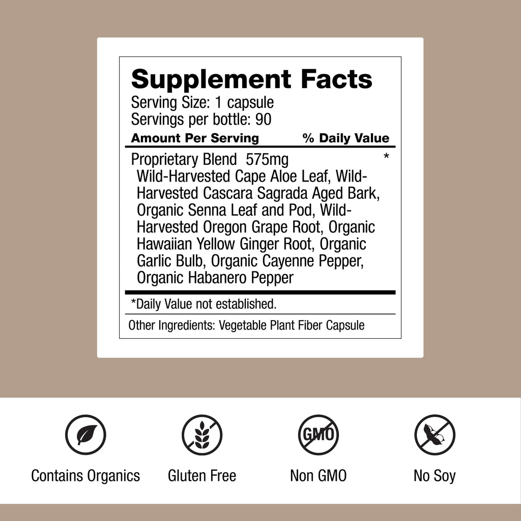 Dr. Schulze's Intestinal Formula #1 - Bowel Movement Supplement for Colon Health Support - Bloating & Constipation Aid - Intestinal Cleanse - All-Natural - Plant-Based - Vegan - 90 Count