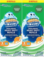 Scrubbing Bubbles Flushable Toilet Wand Refills, Fresh Brush Heavy Duty Toilet Cleaner Refill Pads, Cleans Limescale & Fights Odors, Citrus Scent, 8 Count, Pack of 2
