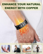 MagEnergy Copper Bracelet for Men-3X Copper Magnetic Bracelets-Ring Set