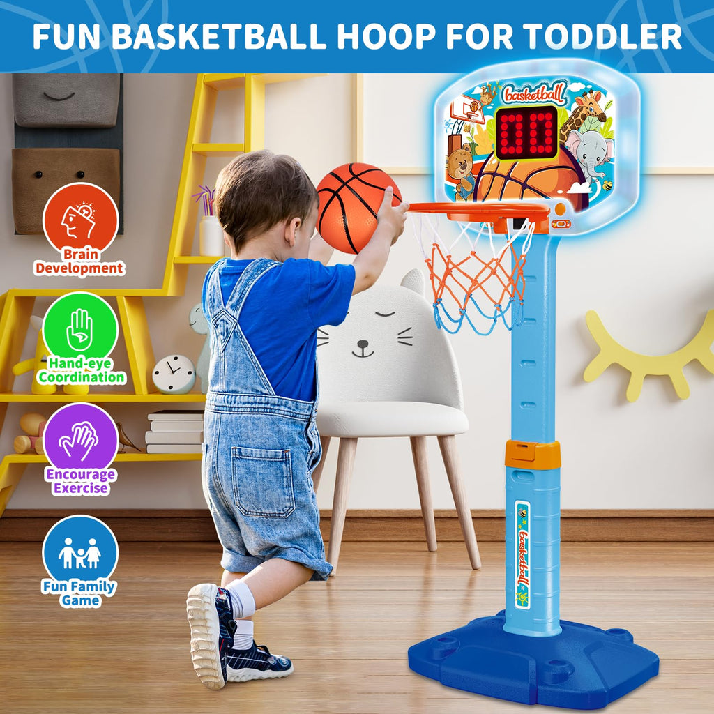 Toddler Basketball Hoop for Ages 2 3 4, Indoor Outdoor Kids Basketball Goal