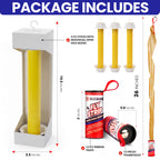 Fly Stick Sticky Fly Traps for Indoors Outdoor 4pk with 12 Ribbons. Non-Toxic Super Sticky Hanging Flies Catcher Paper Tape Strips for Home