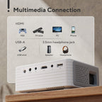 Mini Projector with WiFi and Bluetooth, AKIYO 1080P Supported Projector with Projector Stand, Portable Movie Projector for Home Theater/Outdoor, Compatible with iOS/Android/Laptop/TV Stick/HDMI/PS5