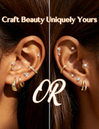 Opal Hypoallergenic Flat Back Earrings for Women Stud Hoop Earring Stacks