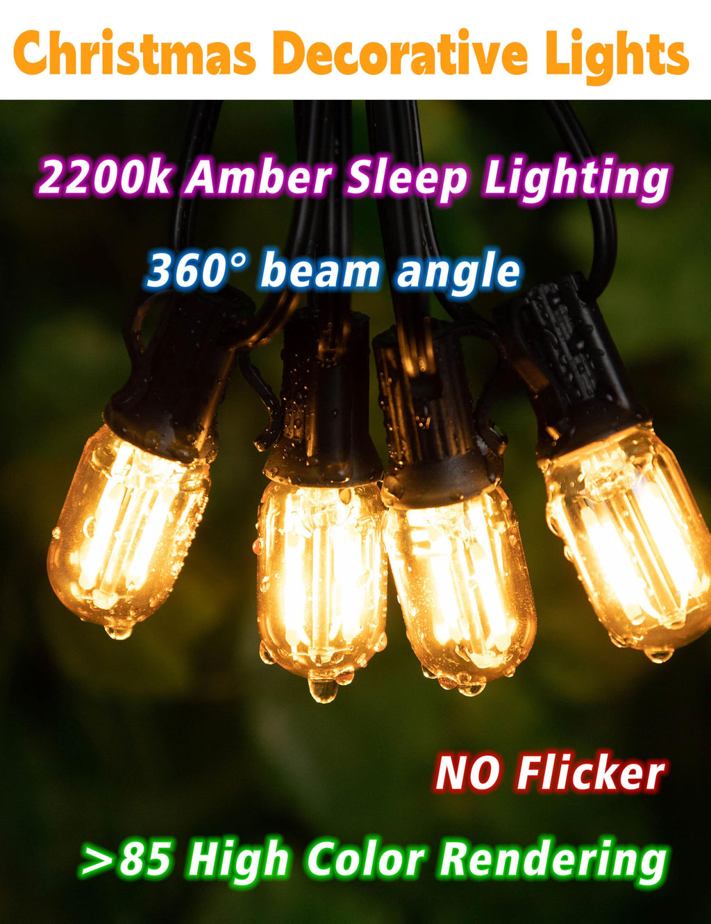 LED Night Light Bulbs E12 Salt lamp Bulb 2w 200lm, 15W-20W Equivalent, 2200k Warm Amber Sleep Light Bulb,T22 E12 Candelabra Base for String Light Decorative Bulb Chandeliers Bedside Bulbs (4Pack)