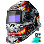 ARCCAPTAIN Welding Helmet Auto Darkening, 1/1/1/1 True Color Welding Hood, 4 Arc Sensor 1/25000s Response Time Solar Powered Weld Hood Helmet HSH-S800 Skeleton Knight