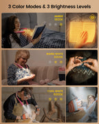 Glocusent Upgraded LED Neck Reading Light, Book Light for Reading in Bed