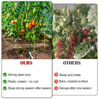 FORUP Garden Stakes, 25 Pack Steel Plant Stakes with Plastic Coating for Climbing Plants, Tomato Eggplant Bean Support, Rust-Resistant Outdoor Garden Stakes (58 Inch)