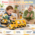Construction Truck Toys for Toddler 3-5: 5-in-1 Vehicles with Sound Lights
