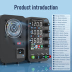 Jesverty DC Power Supply Variable, 0-120V 0-3A Switching Bench Power Supply with Intelligent Charging Mode, 20W USB & Type-C Quick-Charge, Encoder Knob, Output Switch, 4-Digit LED Display - SPS-12003C