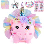 Play Tailor Piggy Bank for Girls Unicorn Coin Bank Christmas Birthday Gifts