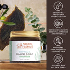 Natural Elephant Moroccan Black Soap | 7oz | Nila Indigo | Traditional Hammam Beldi Soap, 100% Natural Ingredients, Ideal for Exfoliating and Even Skin Appearance