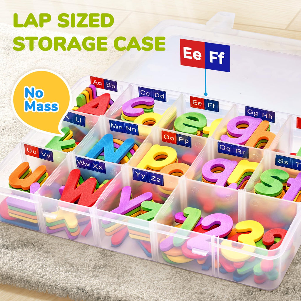 Gamenote Classroom Magnetic Alphabet Letters Kit 178Pcs with Double Side Magnet Board - Foam Alphabet Letters for Preschool Kids Toddler Spelling and Learning Colorful ABC Education Fridge Magnets