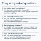 Niagara Sleep Solution 100% Cotton Top Queen Size Mattress Pad, Pillow Top