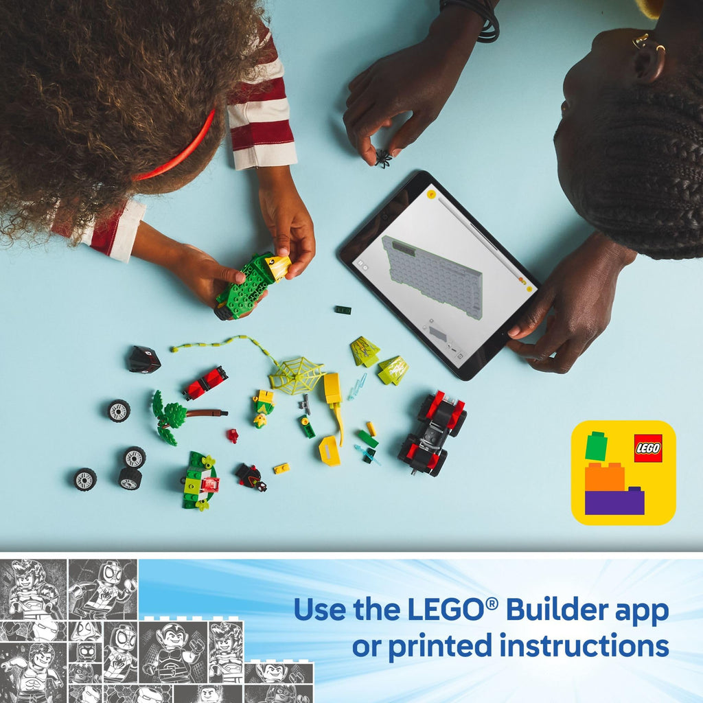 LEGO Marvel Spidey and His Amazing Friends Spin and Electro Dinosaur Vehicle Chase - Car and Motorcycle Preschool Building Toy for Kids, Boys and Girls, Ages 4+ - Gift Idea for Birthdays - 11198