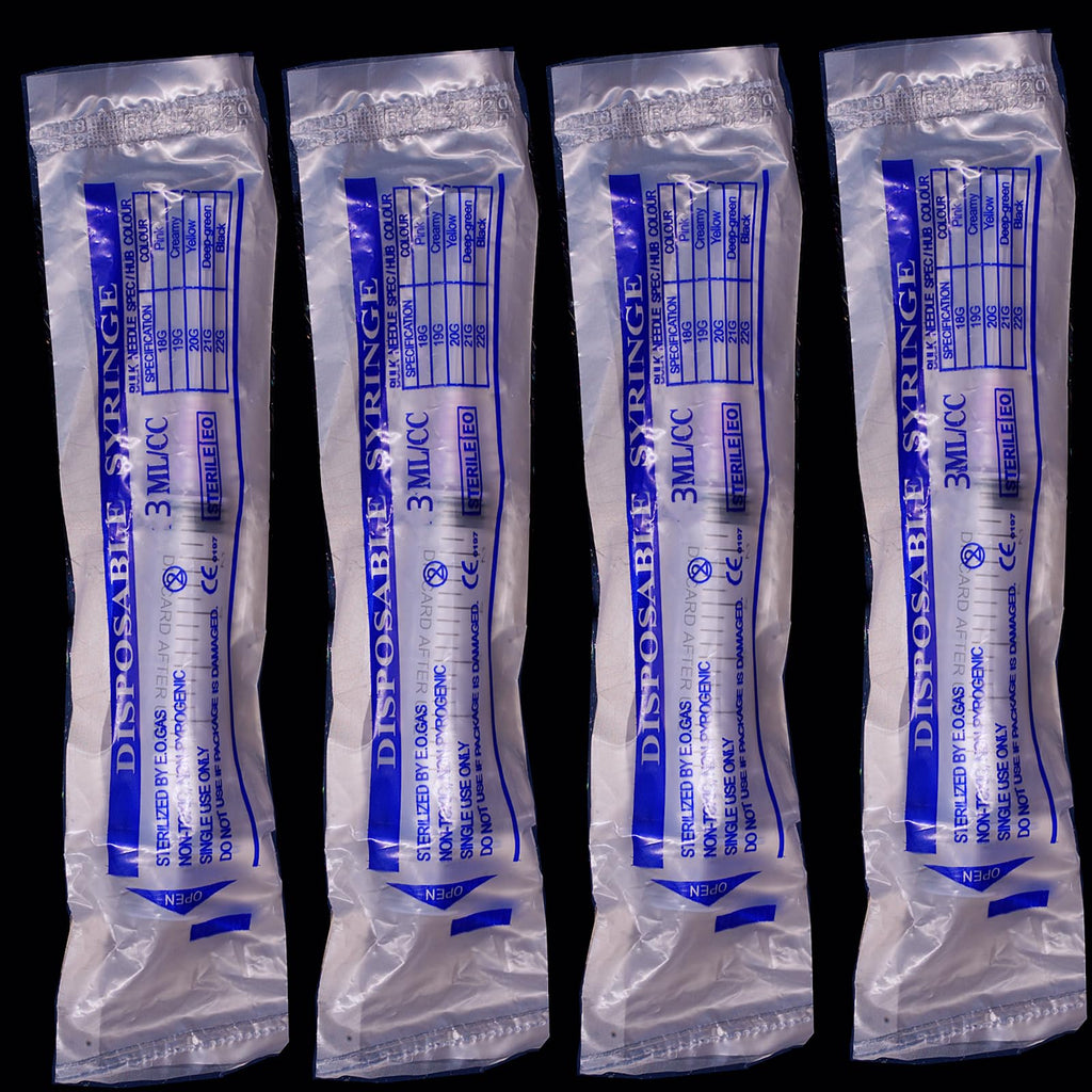 100 Pack 3ml 3cc Plastic Luer Lock Syringe with 18Gauge and Cap, Individually Sealed Wrapped, for Scientific Labs, Measuring Liquid, Refilling or Dispensing