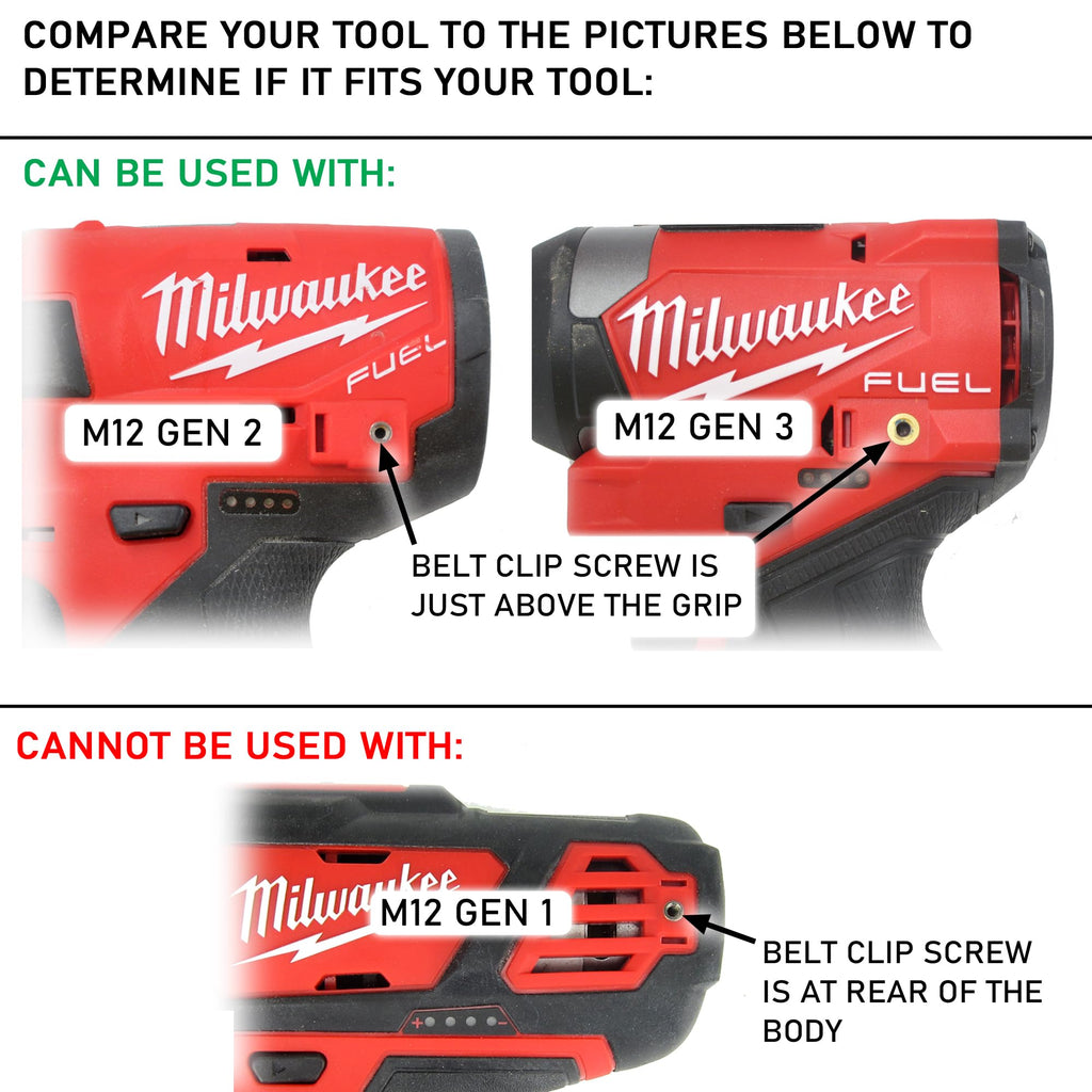 Halberd Premium Bit Holder for Gen 2 and Gen 3 Tools, Securely Screws to Belt Clip Mount, Premium Strength Magnets, for Milwaukee M12 Gen 2 and Gen 3 Tools Only (2 Pack, Premium)