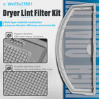 Drfilty WE03X23881 Dryer Lint Trap Screen Filter Replacement for GE Dryers, Compatible with GTD65EBSJ3WS, GTD33EASK0WW, GTD42EASJ2WW, GTD42GASJ2WW, GTD45EASJ2WS Replaces PS11763056 with Cleaning Brush